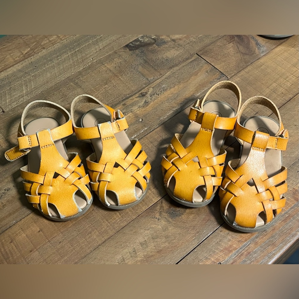 Cat & Jack Woven Yellow Kids Sandals